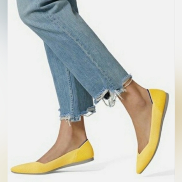 Rothy’s The Point Sunshine Yellow Flats 8 Woman’s - Picture 2 of 7